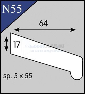 Neuslat Merantie N55 18x65 Teak gelakt 400 cm