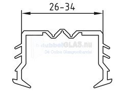 Rubber GG 26-34 H15 (Art.nr. 1334) per mtr