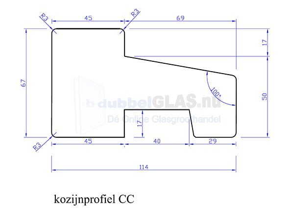 Merantie Kozijnprofiel CC 67x114 305cm