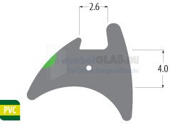 Beglazingsrubber R341201 per mtr