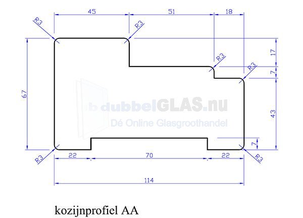 Merantie Kozijnprofiel AA 67x114 305cm