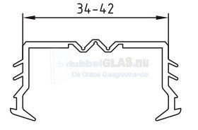 Rubber GG 34-42 H15 (Art.nr. 1337) per mtr